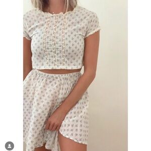 Vintage White and Blue Floral Dress